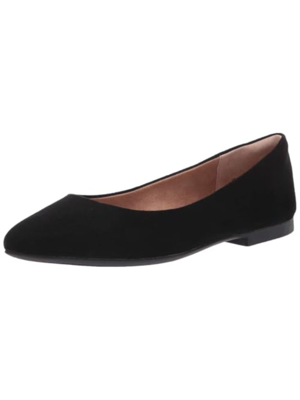 Women's Pointed Toe Ballet Flats, Faux Suede, Memory Foam, Non-Slip